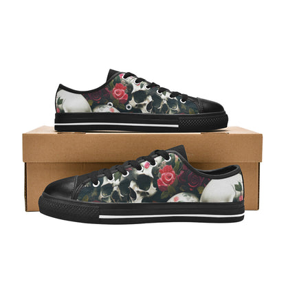 MEN'S Rose Skulls Dark 5 Canvas Dark Academia Custom Sneakers