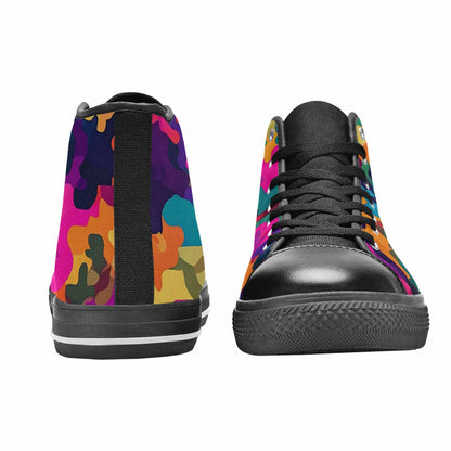 WOMEN'S Military Camouflage Blotch High Top Canvas Y2K Custom Shoes