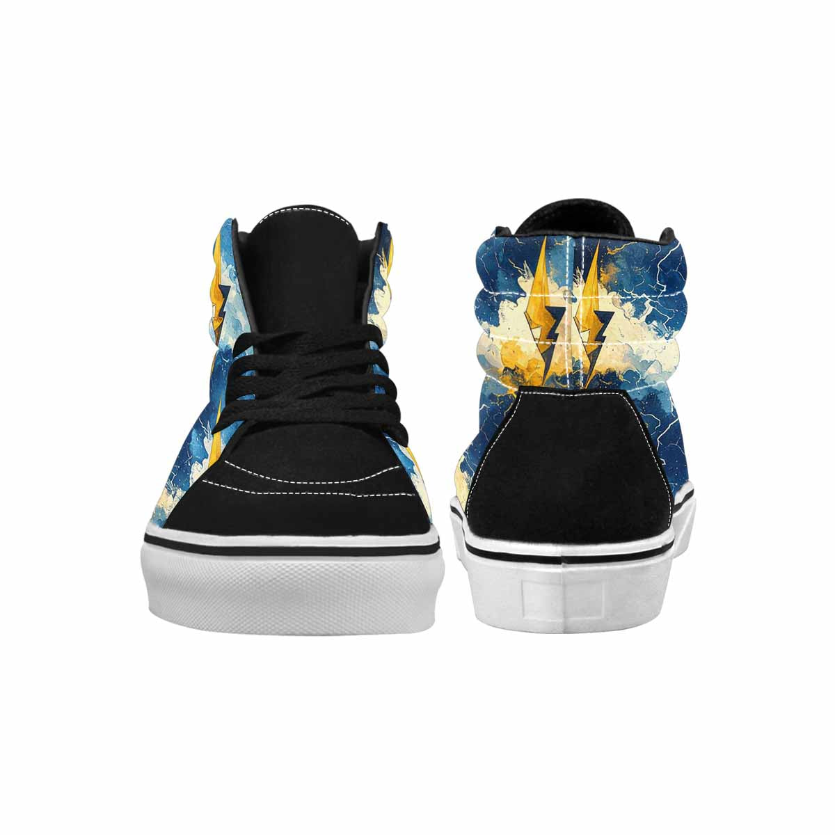 WOMEN'S Lightning Bolt High Top Canvas Wallpaper Art Sneakers