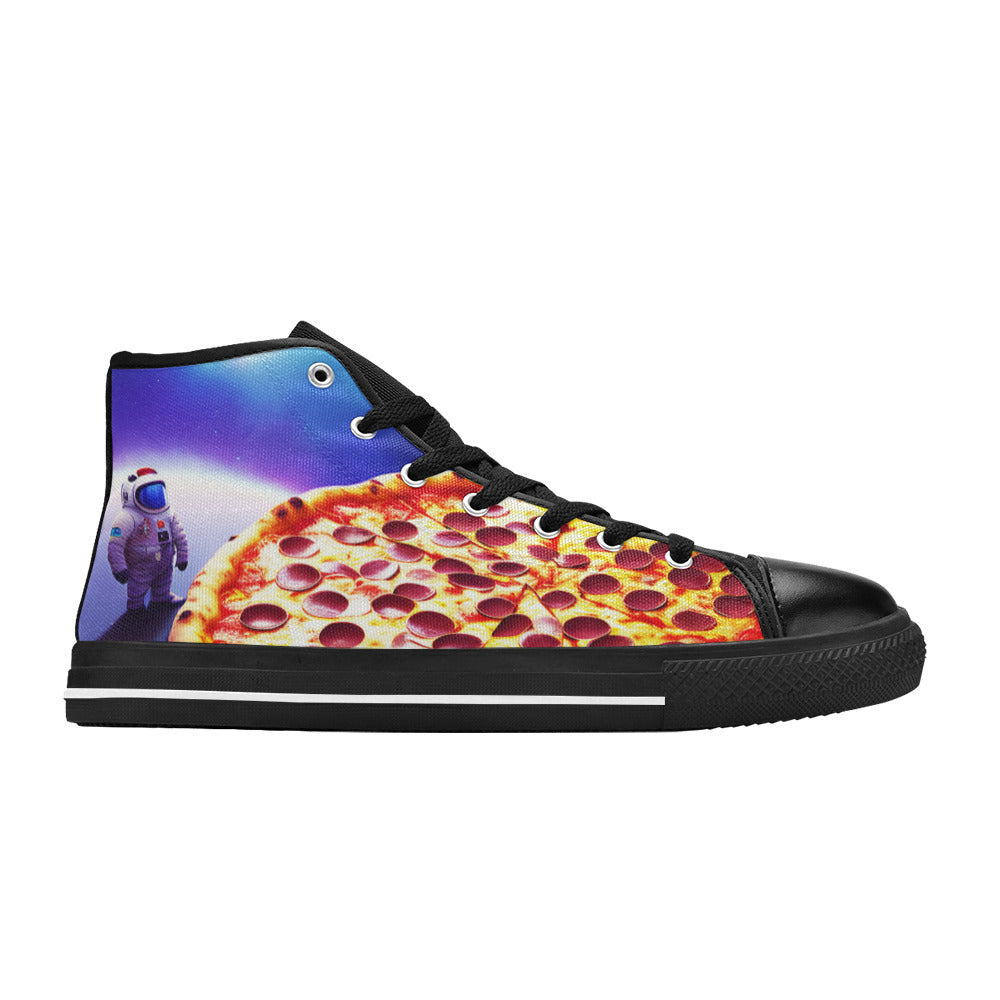 MEN'S Pizza Space 2 Men’S High Top Canvas Wallpaper Art Sneakers