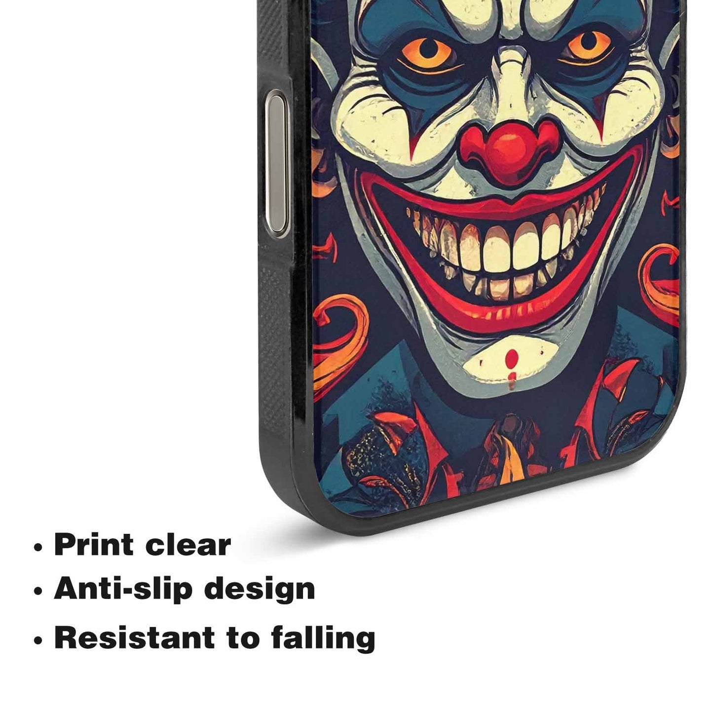 iPhone 16 Pro Case — Evil Circus Heads Faces Overlapping Patterns, Custom Printed Phone Case