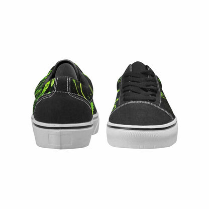 WOMEN'S Skeletons × Neon Green Lace-Up Canvas Y2K Custom Shoes