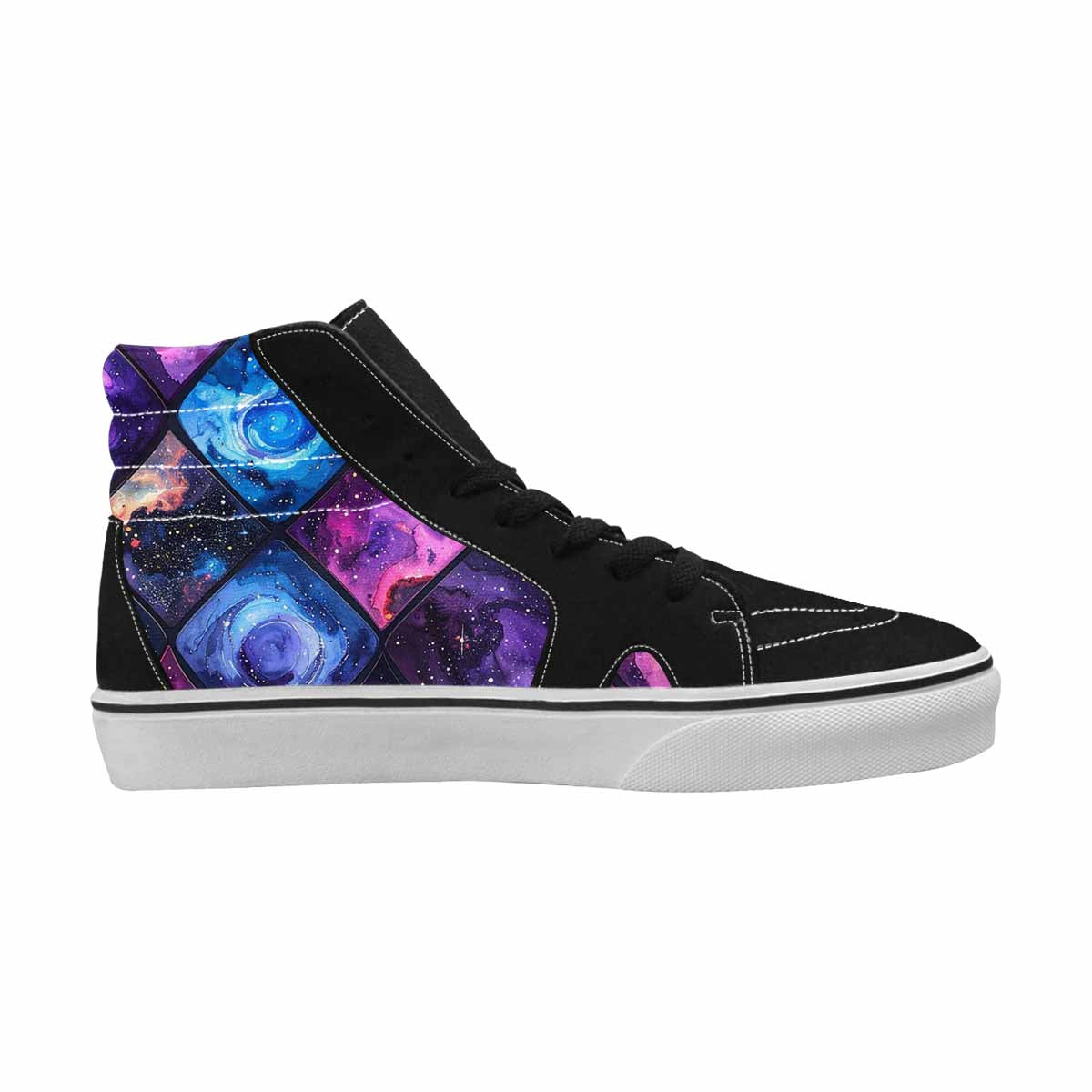 WOMEN'S Galaxy Stars Nebula High Top Canvas Cottagecore Custom Sneakers