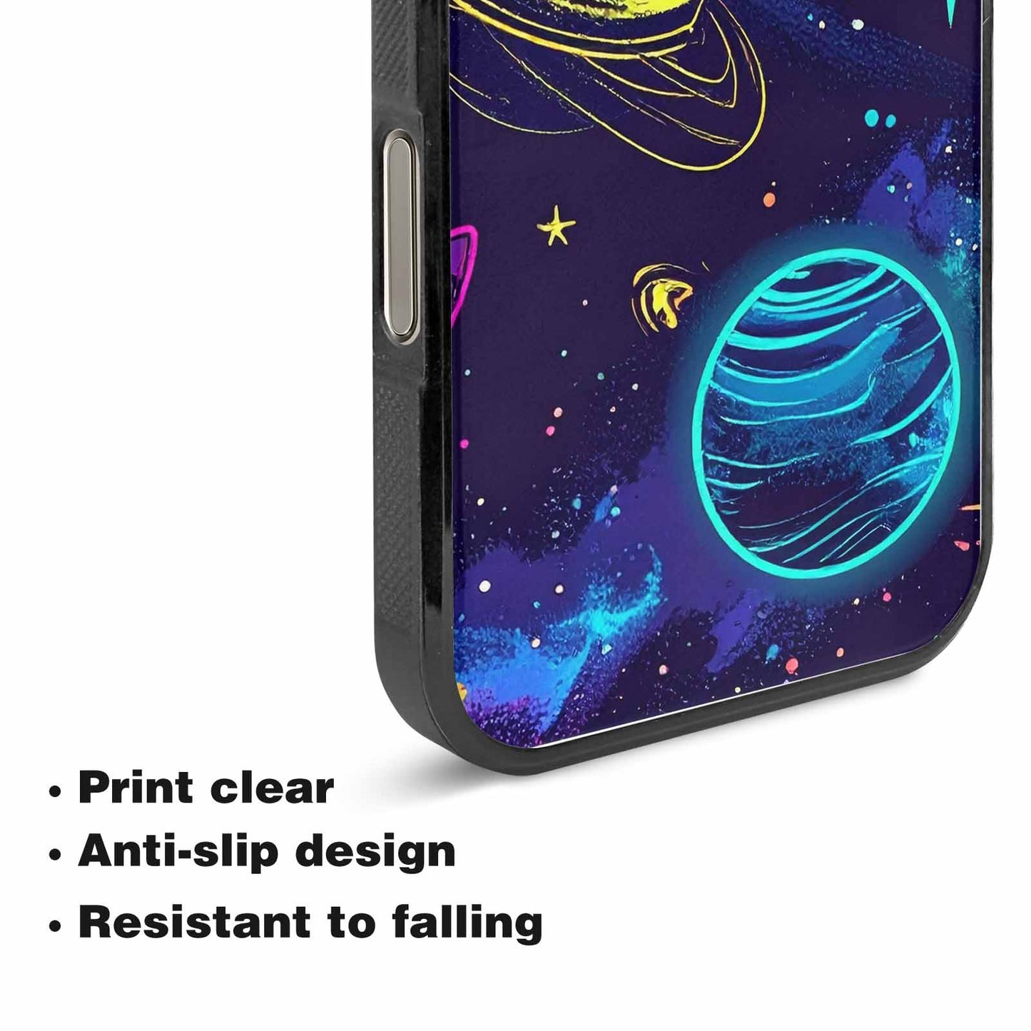 iPhone 15 Pro Max Case — Space Galaxy Astronaut Pattern Planets Stars, Custom Phone Case