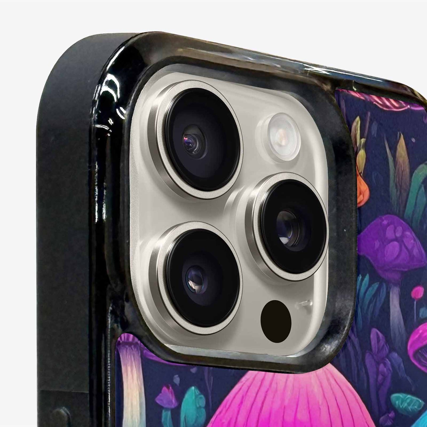 iPhone 16 Pro Case — Mushroom Psychedelic Art Seamless Pattern Vibrant, Custom Designed Case Cover