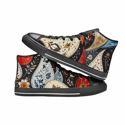 MEN'S Paisley Bandana High Top Canvas Grunge Custom Sneakers
