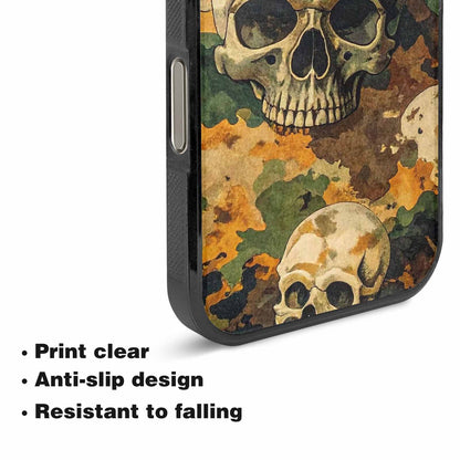 iPhone 16 Pro Case — Military Camo Texture Combined With Distressed, Custom Phone Case