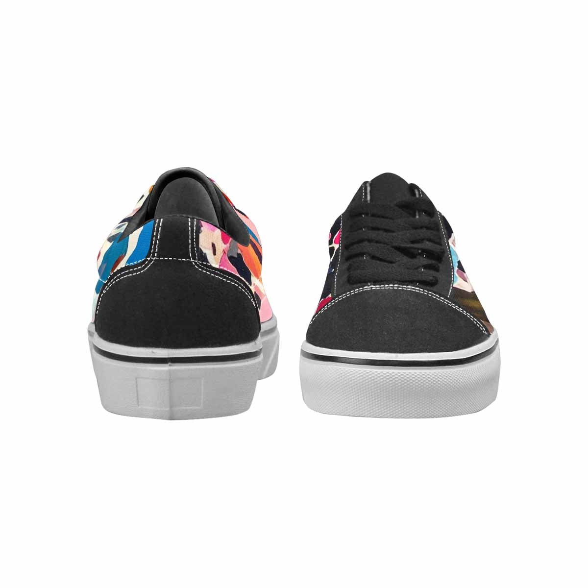 WOMEN'S Cow Animal Print Canvas Lace-Up Neon Fantasy Shoes
