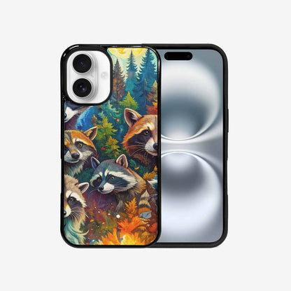 iPhone 16 Case — Raccoon Bandit Raccoon Bandit Pattern Hundreds, Custom Art Phone Cover