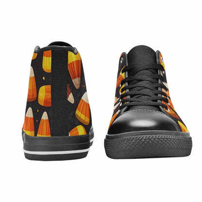 WOMEN'S Halloween Candy Corn High Top Canvas Cottagecore Sneakers