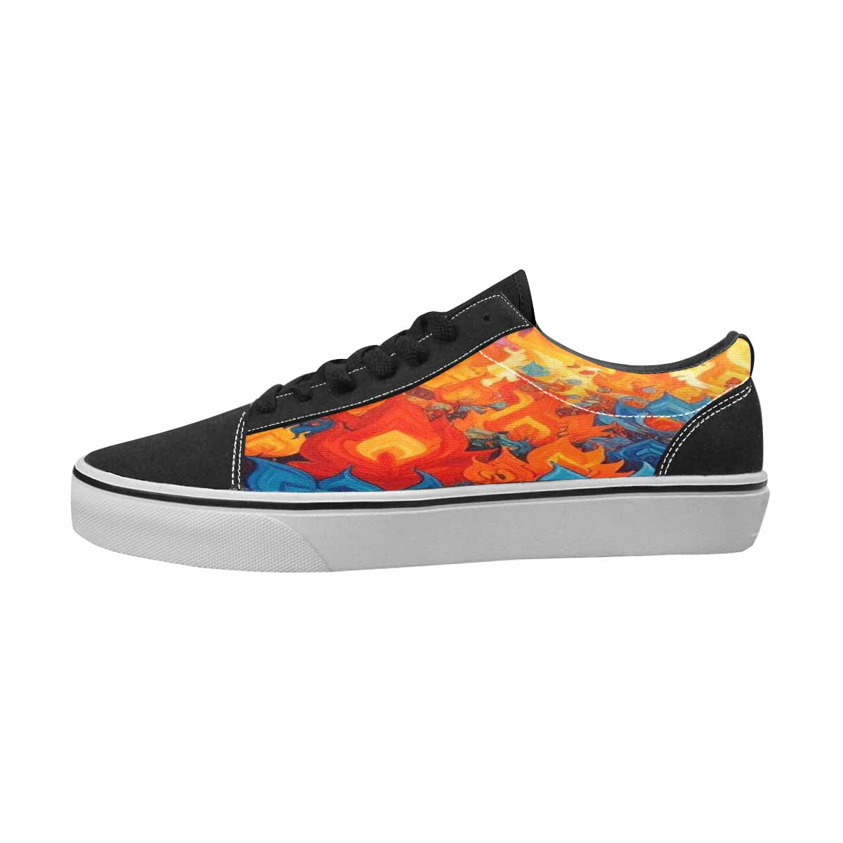 MEN'S Flames Full Color Canvas Wearable Art Dreamcore Customized Sneakers