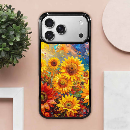iPhone 17 Pro Max Case — Impressionist Sunflower Brushstroke Pattern Floral, Custom Print Case Cover