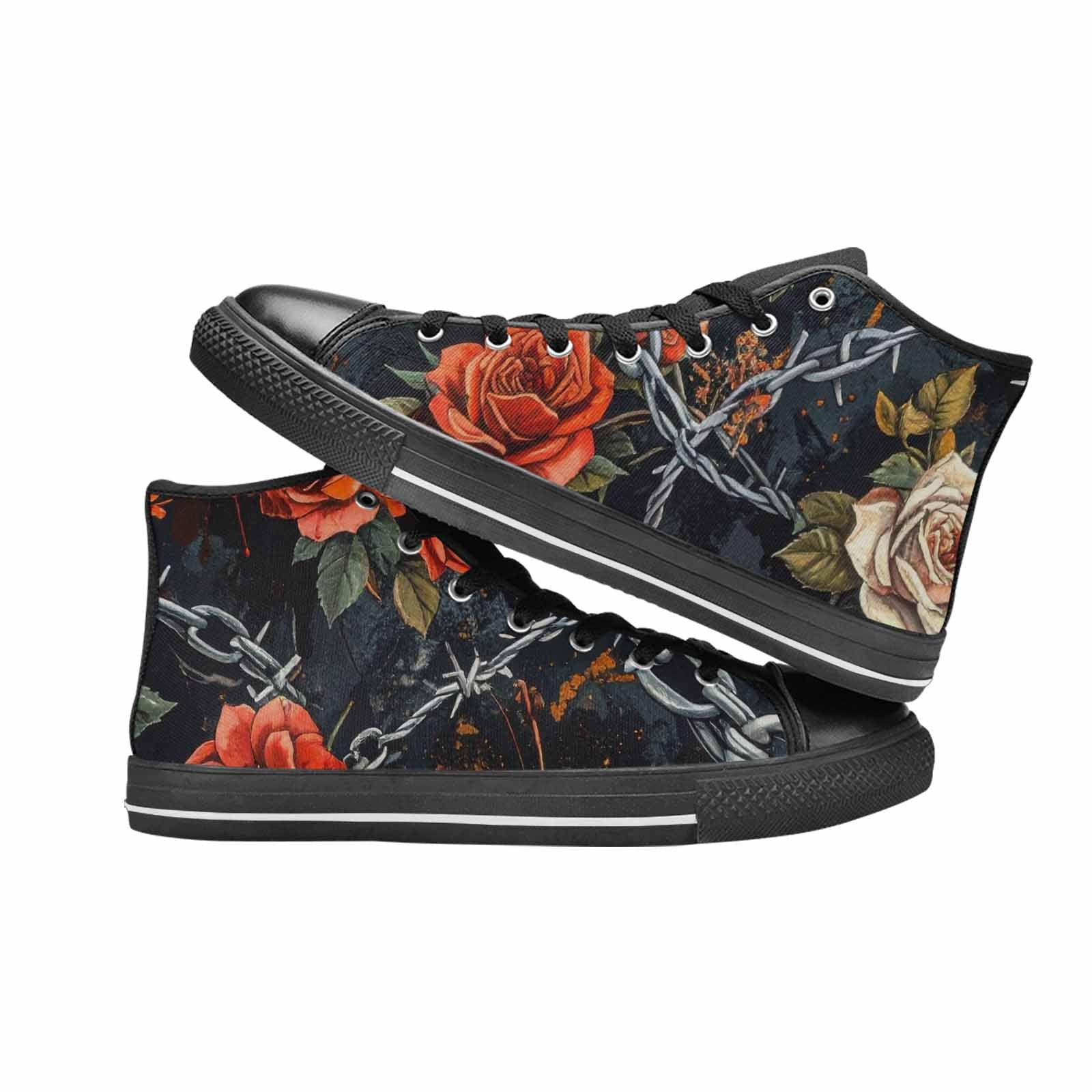 WOMEN'S Barbed Wire Chain High Top Canvas Y2K Shoes