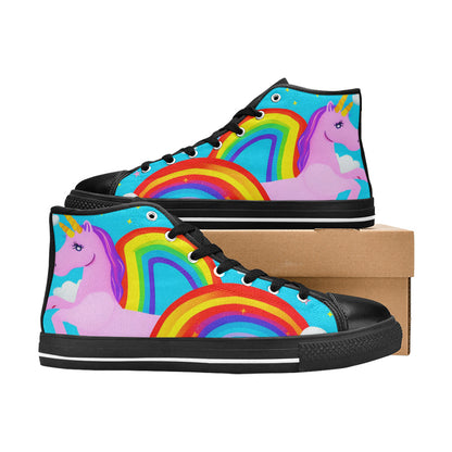 MEN'S Unicorn Rainbows Art Men’S High Top Canvas Y2K Custom Shoes