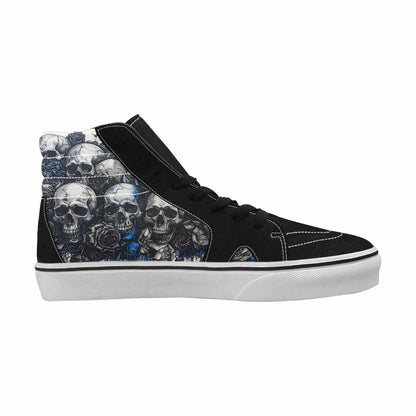 MEN'S Skull Roses High Top Canvas Vibrant Chaos Custom Sneakers