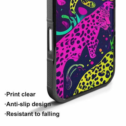 iPhone 17 Case — Leopard Print Neon Seamless Animal Print, Custom Made Phone Cover