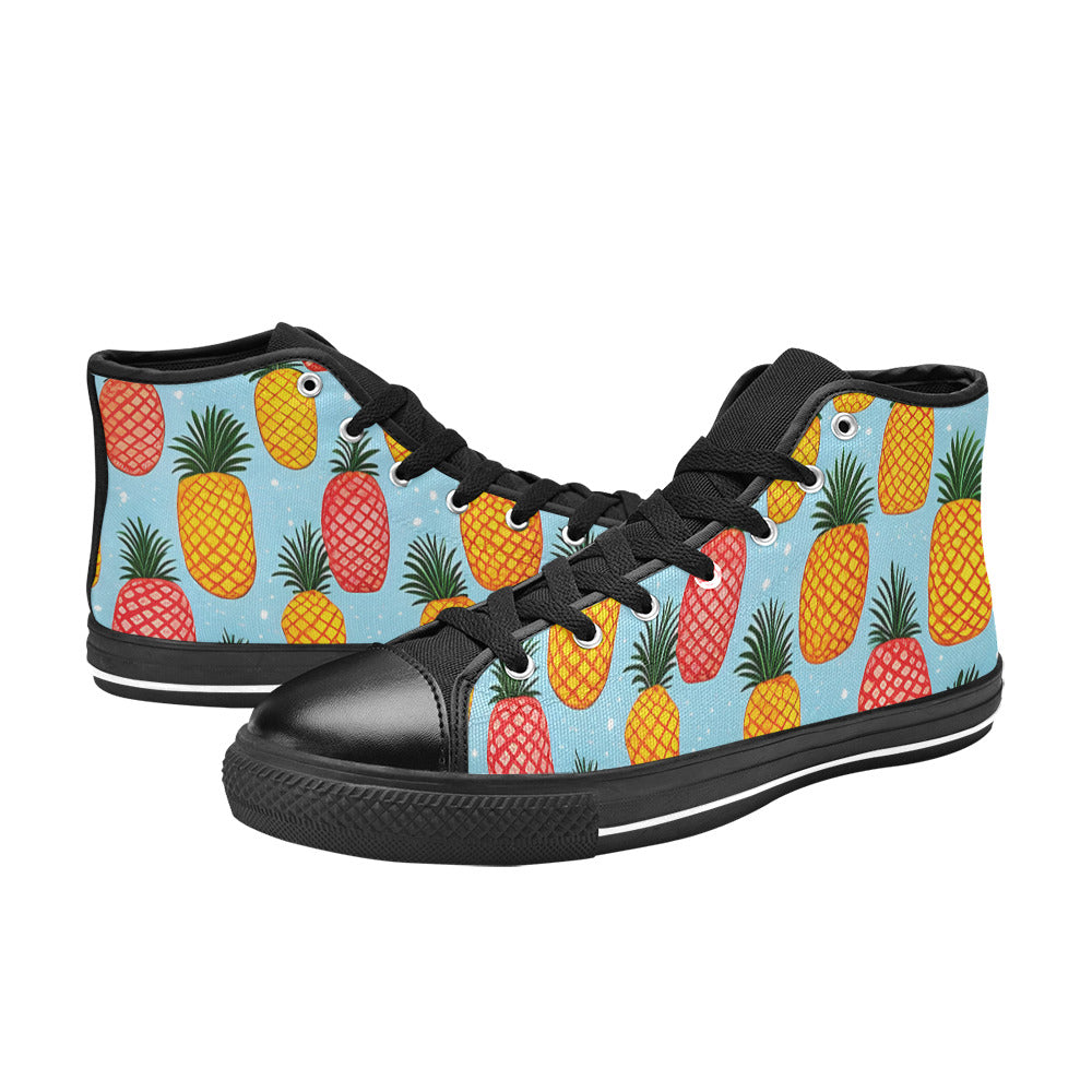 MEN'S Pineapples Please 2 Men’S High Top Canvas Cottagecore Custom Sneakers