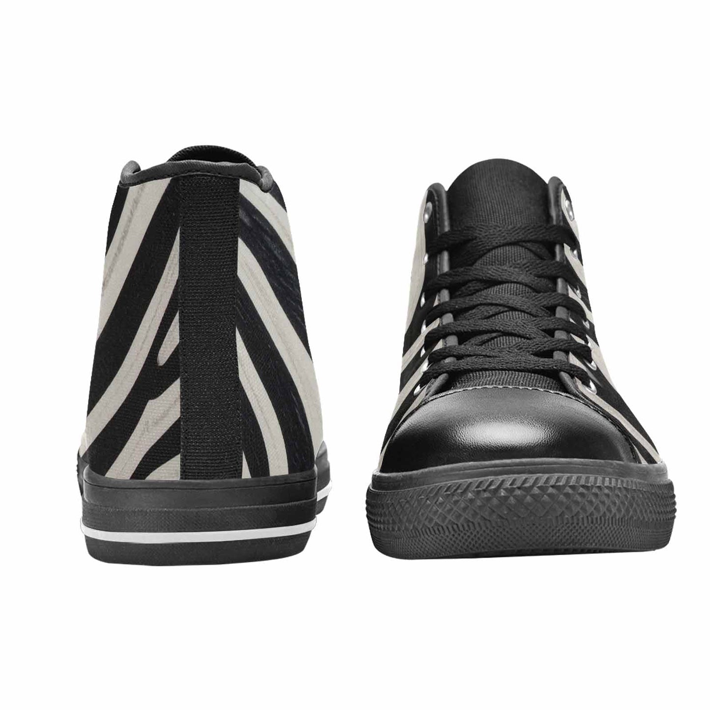 WOMEN'S Modern Zebra Stripe Solid High Top Canvas Aesthetic Custom Sneakers