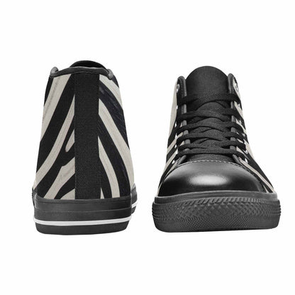 WOMEN'S Modern Zebra Stripe Solid High Top Canvas Aesthetic Custom Sneakers