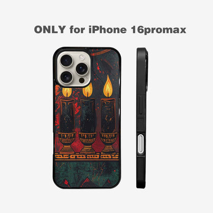 iPhone 16 Pro Max Case — Kwanzaa Kinara Pattern Seamless Repeat African, Personalized Phone Case