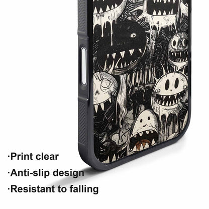 iPhone 17 Air Case — Black Ink Linework Creature Pattern Original, Custom Print Case Cover