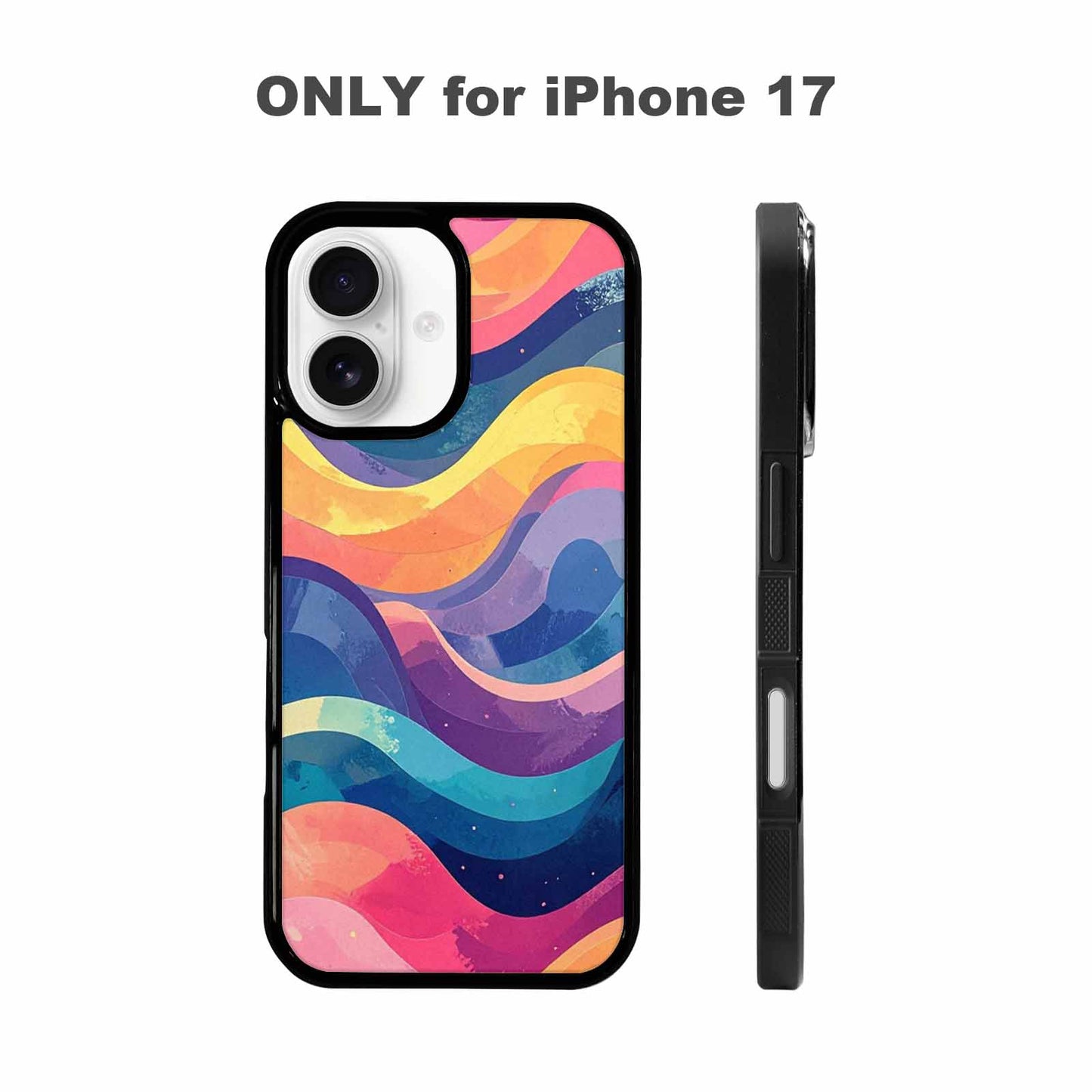 iPhone 17 Case — Glowing Camo Wave Camo, Custom Printed Phone Case