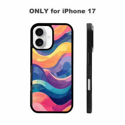iPhone 17 Case — Glowing Camo Wave Camo, Custom Printed Phone Case