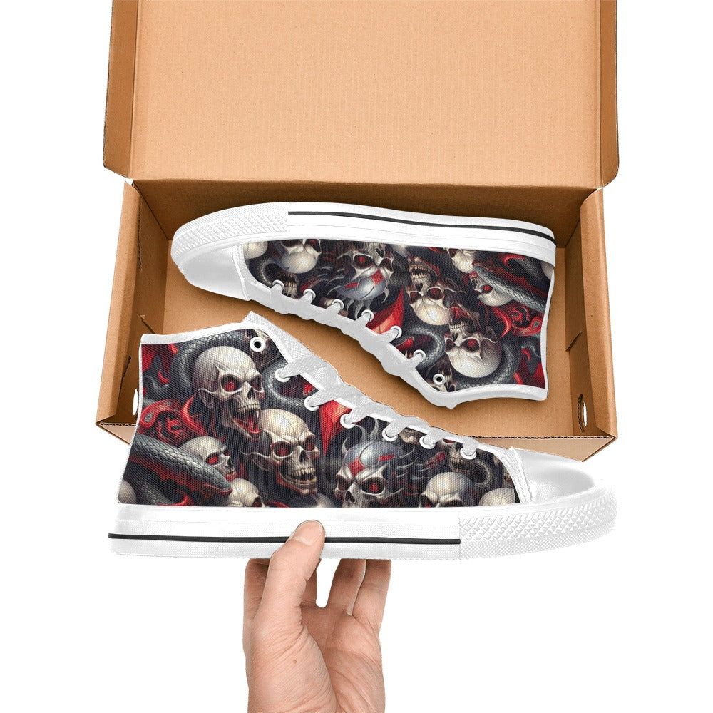 MEN'S Snake Dagger Skull Dark High Top Canvas Cottagecore Custom Sneakers