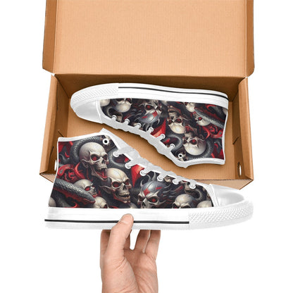 MEN'S Snake Dagger Skull Dark High Top Canvas Cottagecore Custom Sneakers