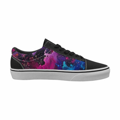 WOMEN'S Galaxy Nebula Galaxy Nebula Lace-Up Canvas Vibrant Chaos Sneakers