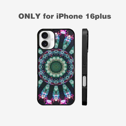 iPhone 16 Plus Case — Crystal Mandala Art Seamless Pattern Vibrant, Custom Printed Phone Case