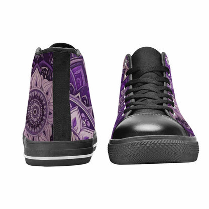 WOMEN'S Mandala High Top Canvas Grunge Custom Sneakers