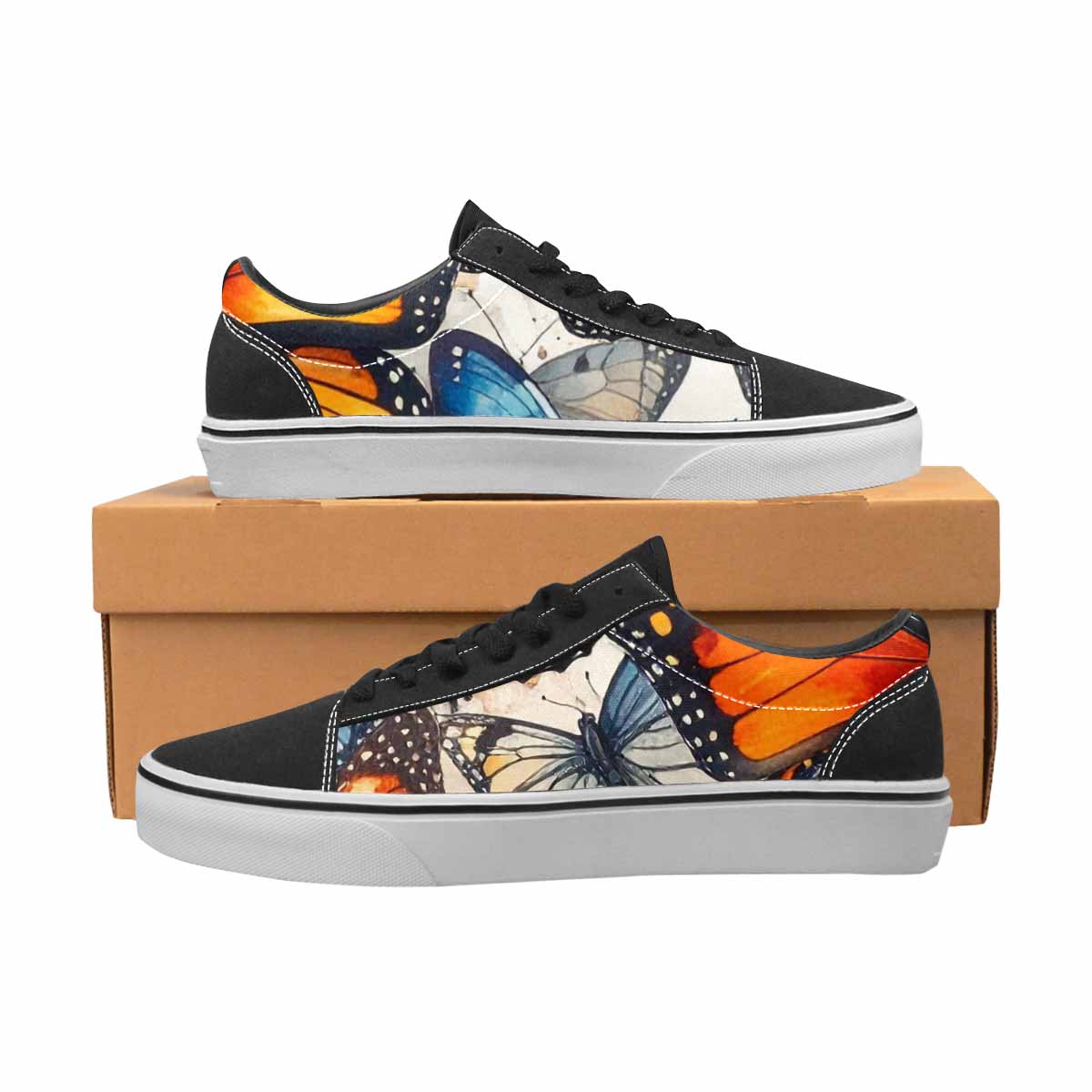 MEN'S Butterfly Wing Canvas Lace-Up Vivid Custom Shoes