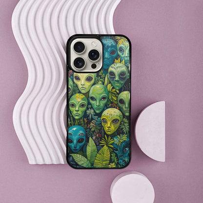 iPhone 16 Pro Max Case — Aliens Pattern Hundreds Of Sma Bcn, Unique Phone Case Design