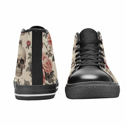 MEN'S Skulls - Roses High Top Canvas Aesthetic Custom Shoes