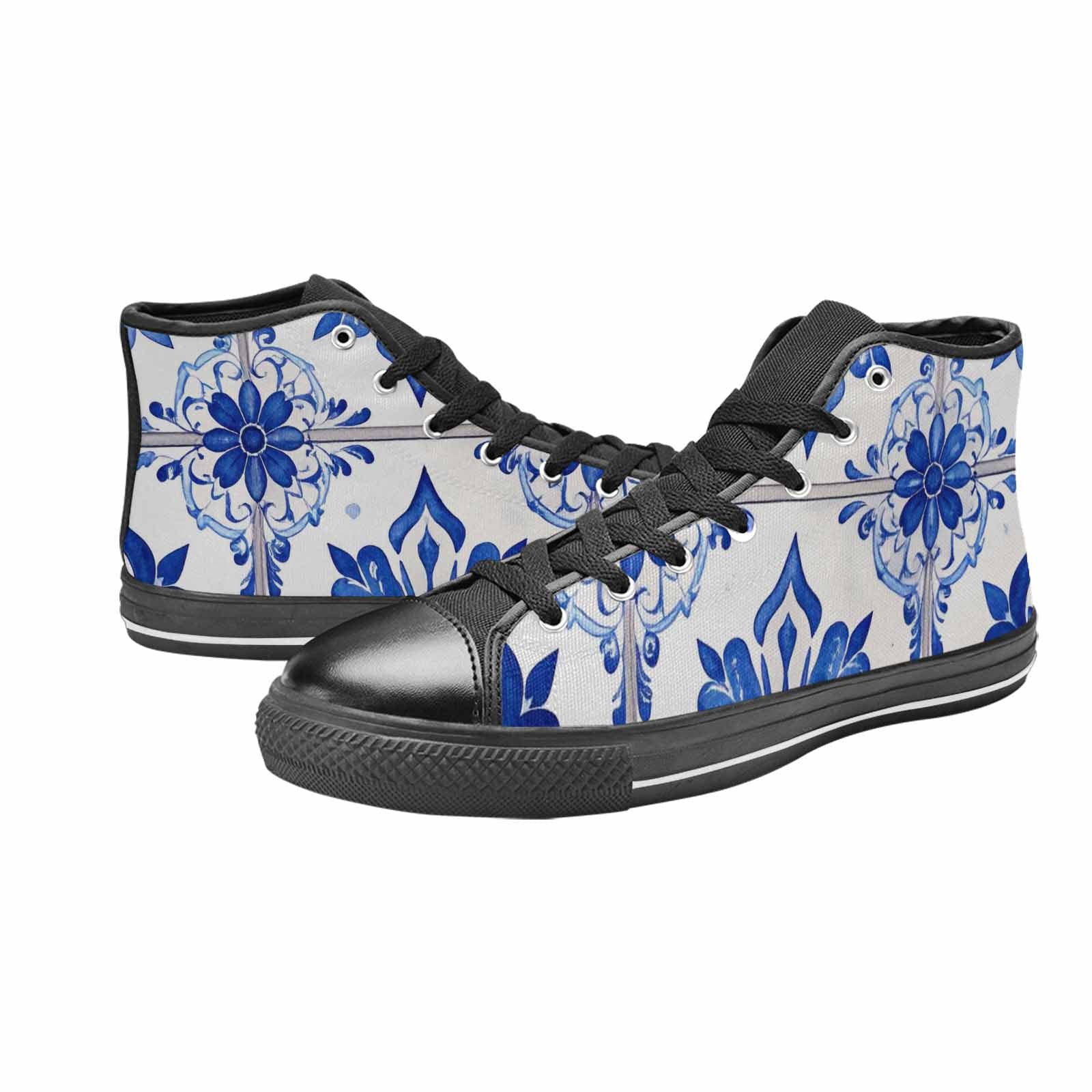WOMEN'S Talavera Tile Floral High Top Canvas Y2K Shoes