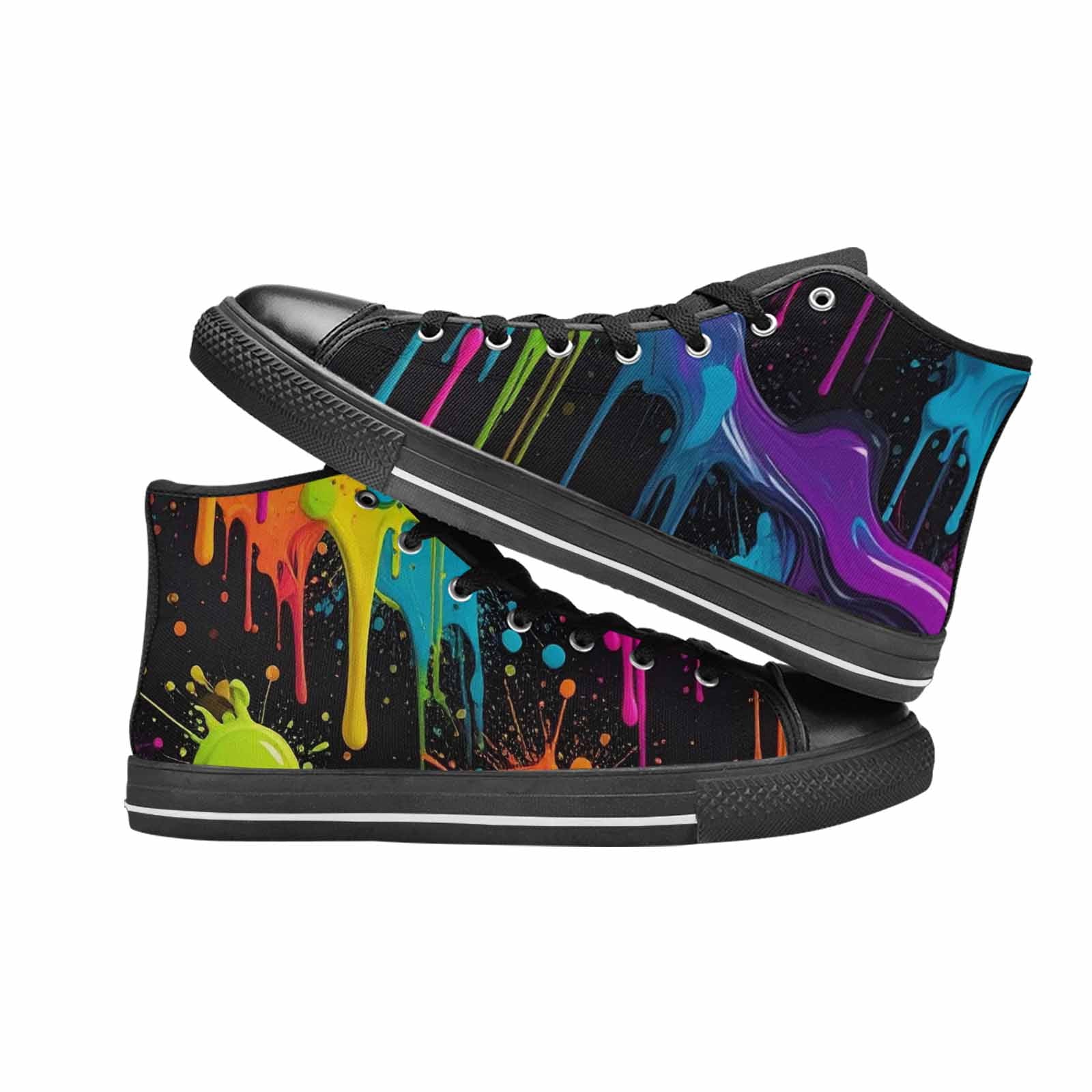 WOMEN'S Paint Splatter High Top Canvas Aesthetic Sneakers