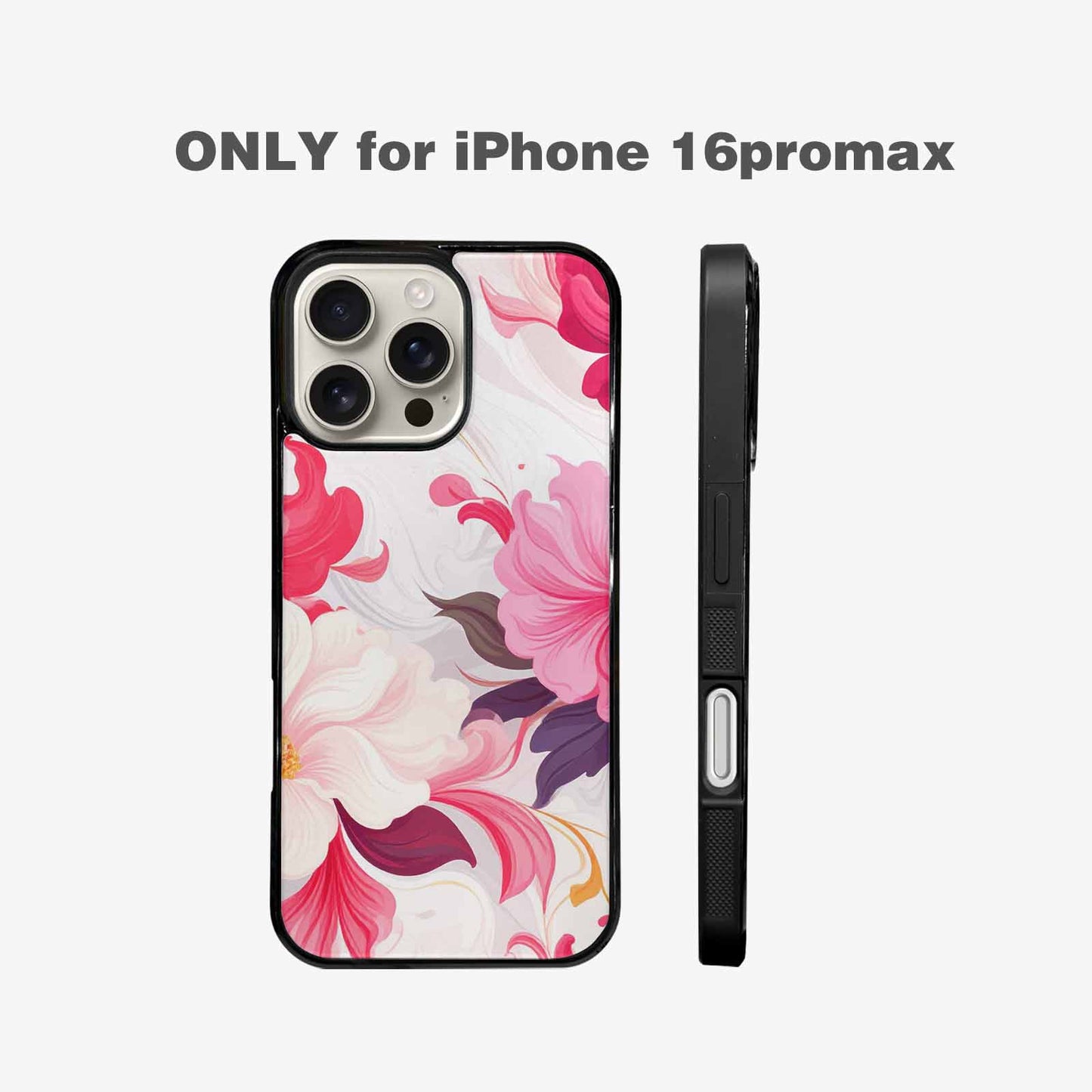 iPhone 16 Pro Max Case — Marble Floral Custom Personalized Phone Cover, Custom Made Phone Cover