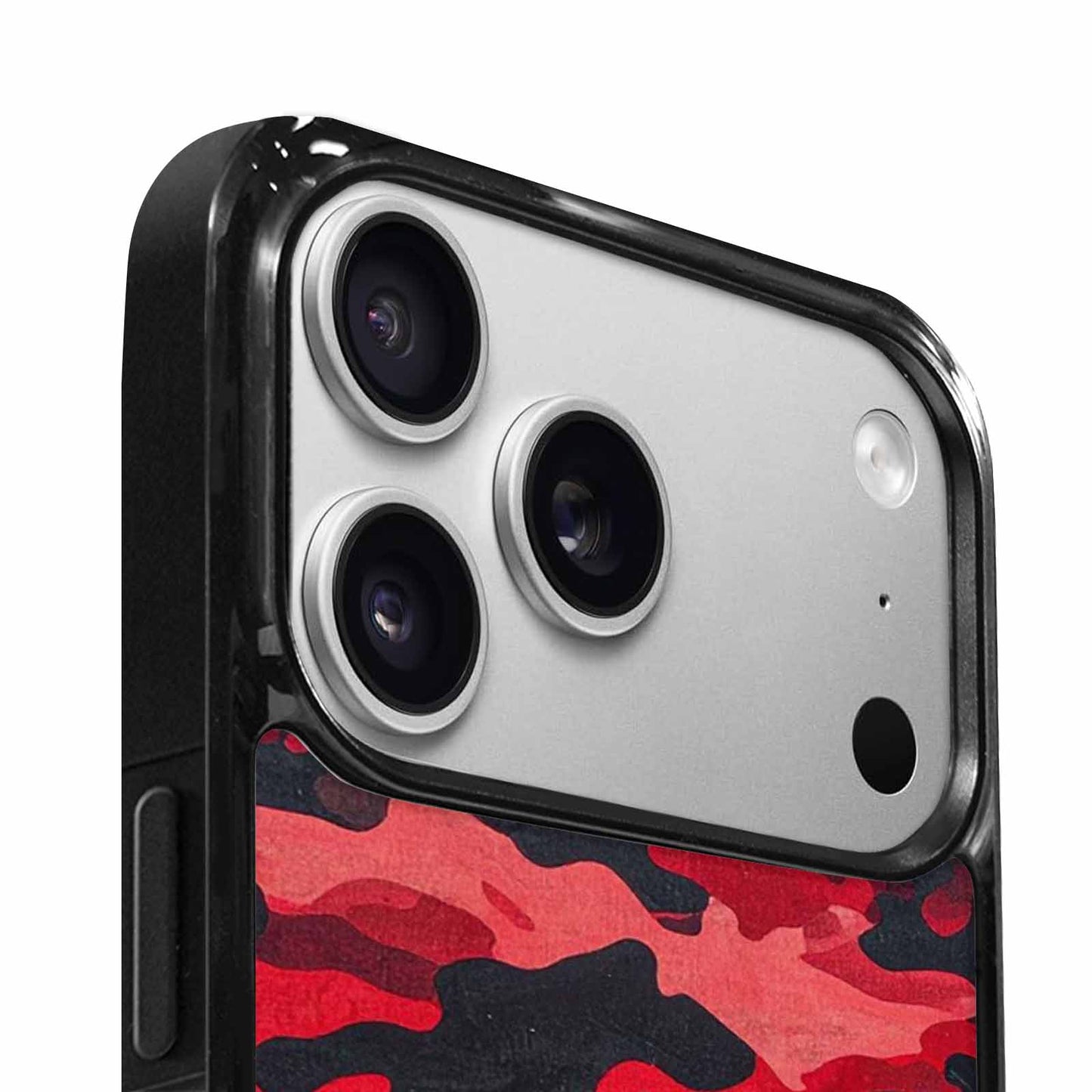 iPhone 17 Pro Case — Tactical Camo Red Black Custom Camo, Custom Designed Case Cover