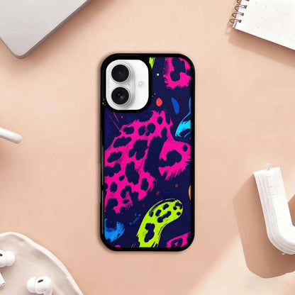 iPhone 17 Case — Leopard Print Neon Seamless Animal Print, Custom Made Phone Cover