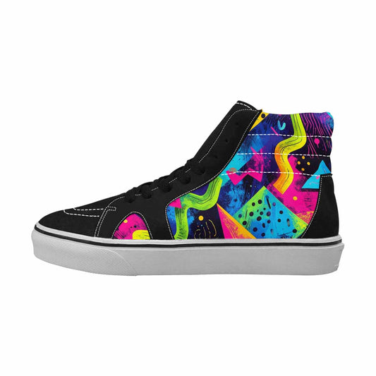 MEN'S Memphis Squiggles Triangles Dots High Top Canvas Y2K Custom Shoes