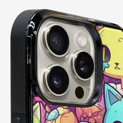iPhone 16 Pro Case — Pastel Gore Cat Character Pattern Hundreds, Unique Phone Case Design