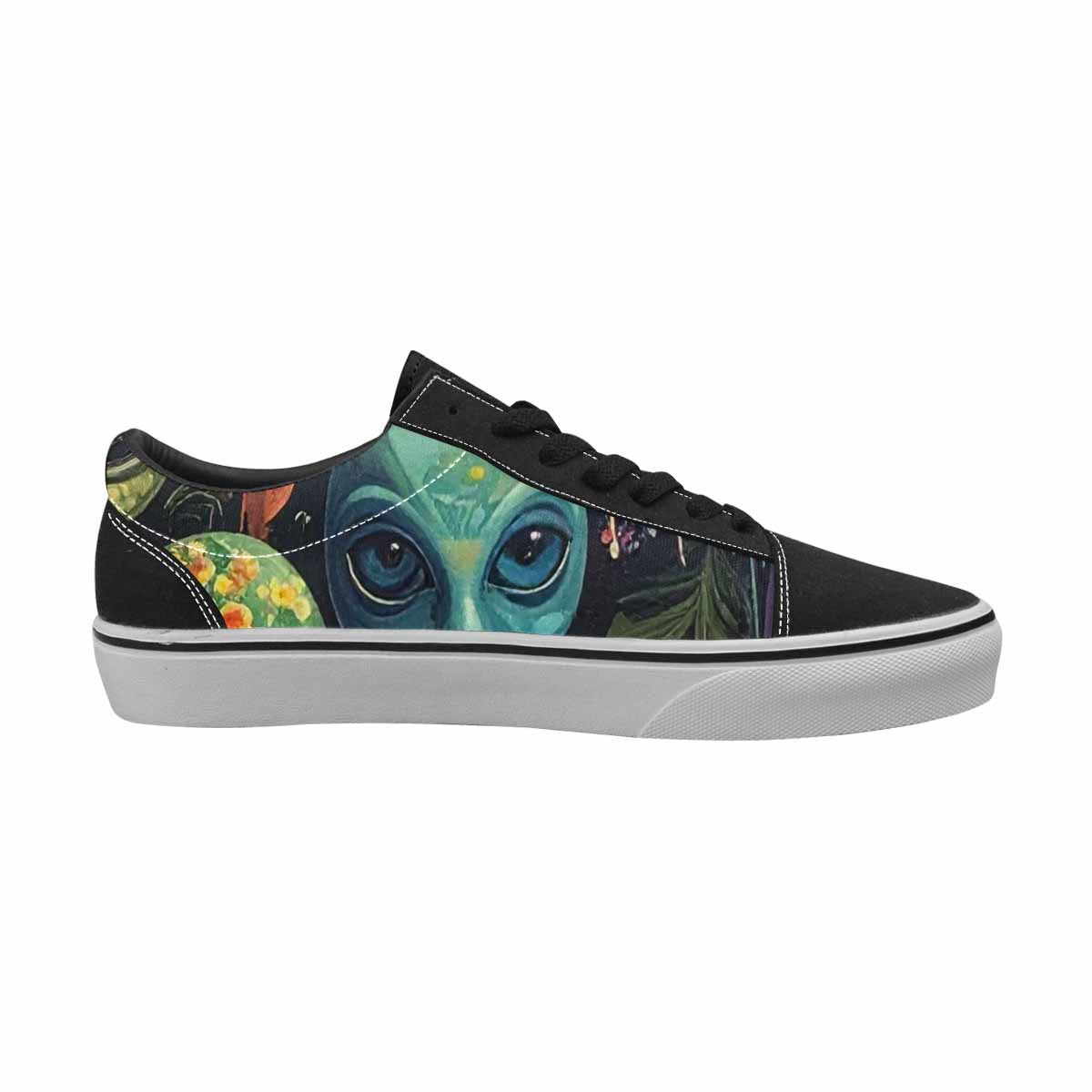 WOMEN'S Aliens Lace-Up Canvas Neon Fantasy Shoes