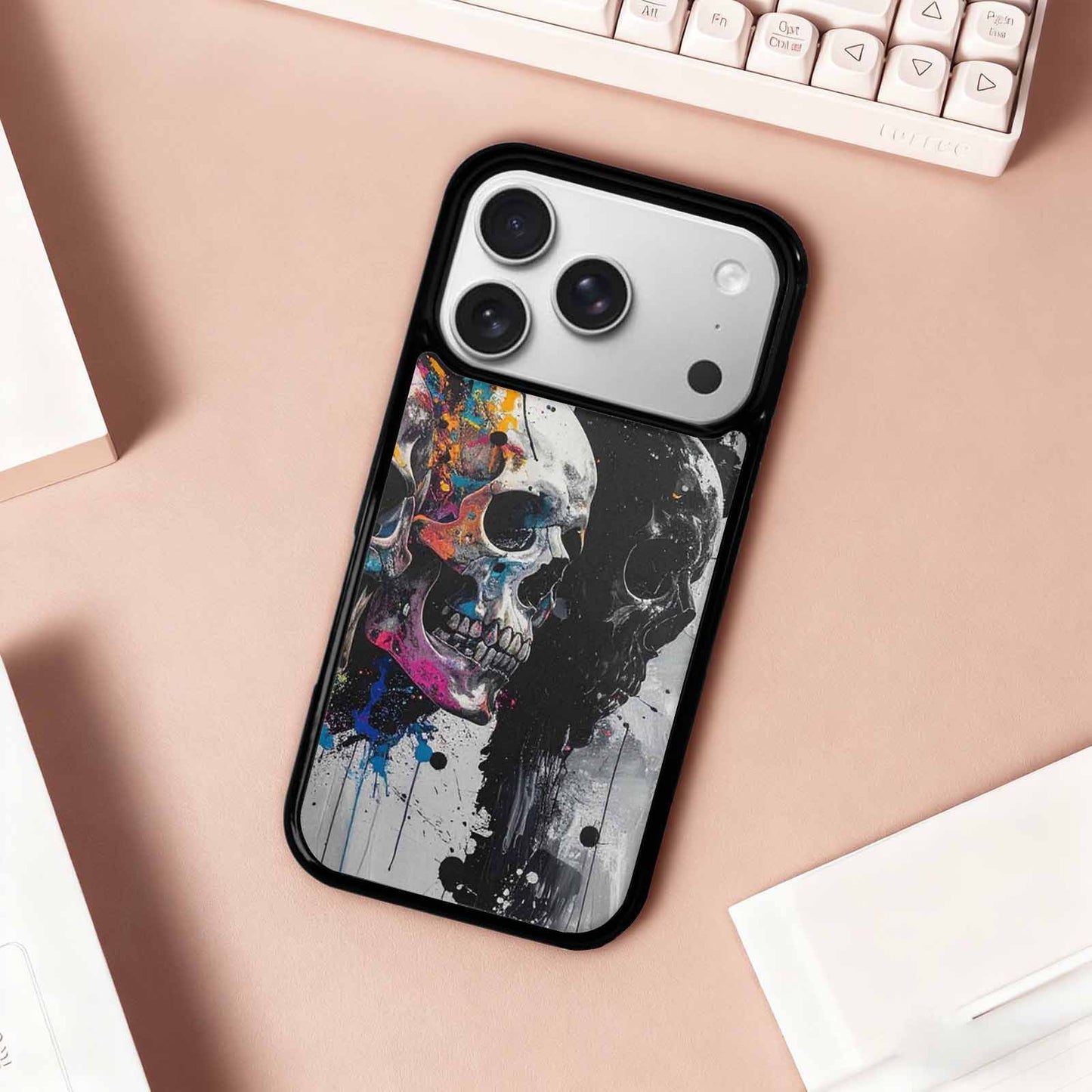 iPhone 17 Pro Case — Skull Dark Art Gothic Print Gothic, Custom Printed Phone Case