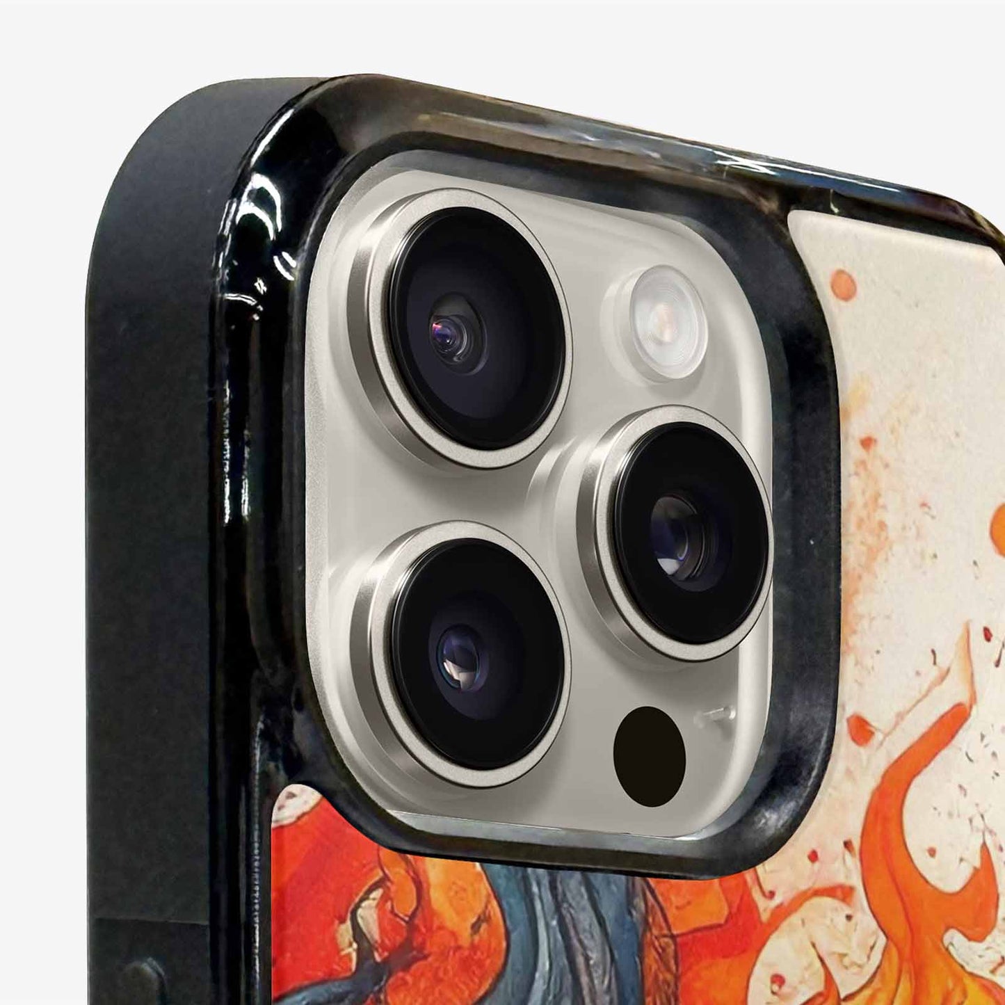 iPhone 16 Pro Max Case — Flame Burst Black Red Ink Flame, Original Design Phone Case