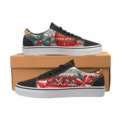 MEN'S Christmas Holly Snowflake Canvas Lace-Up Grunge Custom Sneakers