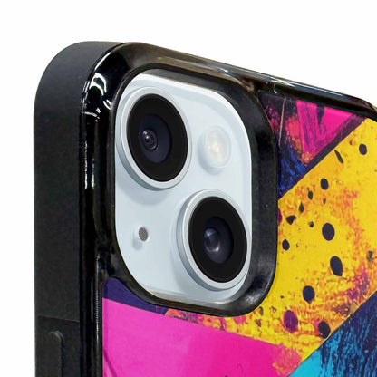 iPhone 15 Plus Case — Memphis Squiggles Triangles Dots Personalized Phone, Custom Art Phone Cover
