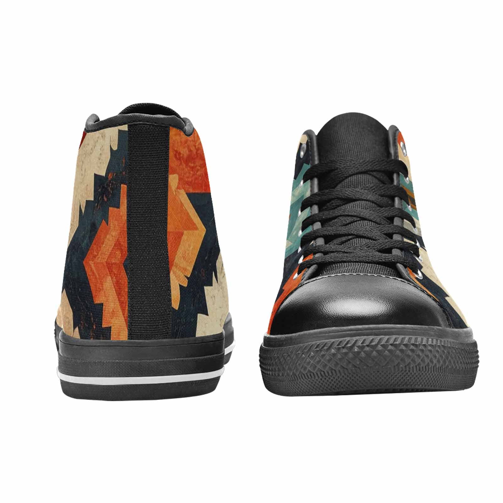 WOMEN'S Southwestern Geometric Diamond High Top Canvas Vivid Shoes