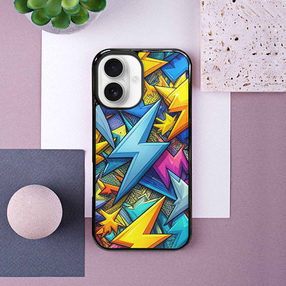 iPhone 16 Case — Lightning Bolt Storm Pattern Hundreds Of, Personalized Phone Case