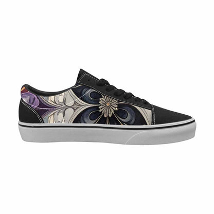 WOMEN'S Asexual Flag Color Canvas Lace-Up Vibrant Chaos Custom Sneakers